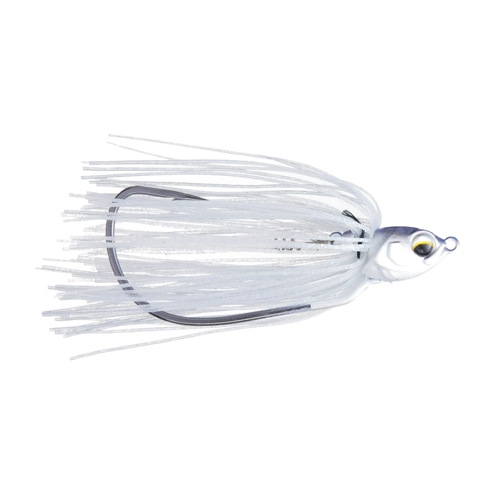 6th Sense Axle Swinging Swim Jig, pulverbeschichteter Kopf mit 3D-Augen und 3D-Kiemen, Silikonrock und beweglicher Haken mit großer Öffnung auf einem Schraubkeeper