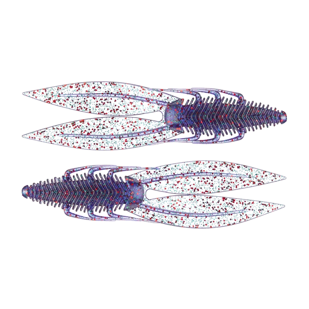 6th Sense Bodega Creature Bait, leurre souple au corps annelé avec deux grands appendices plats et des pattes fines