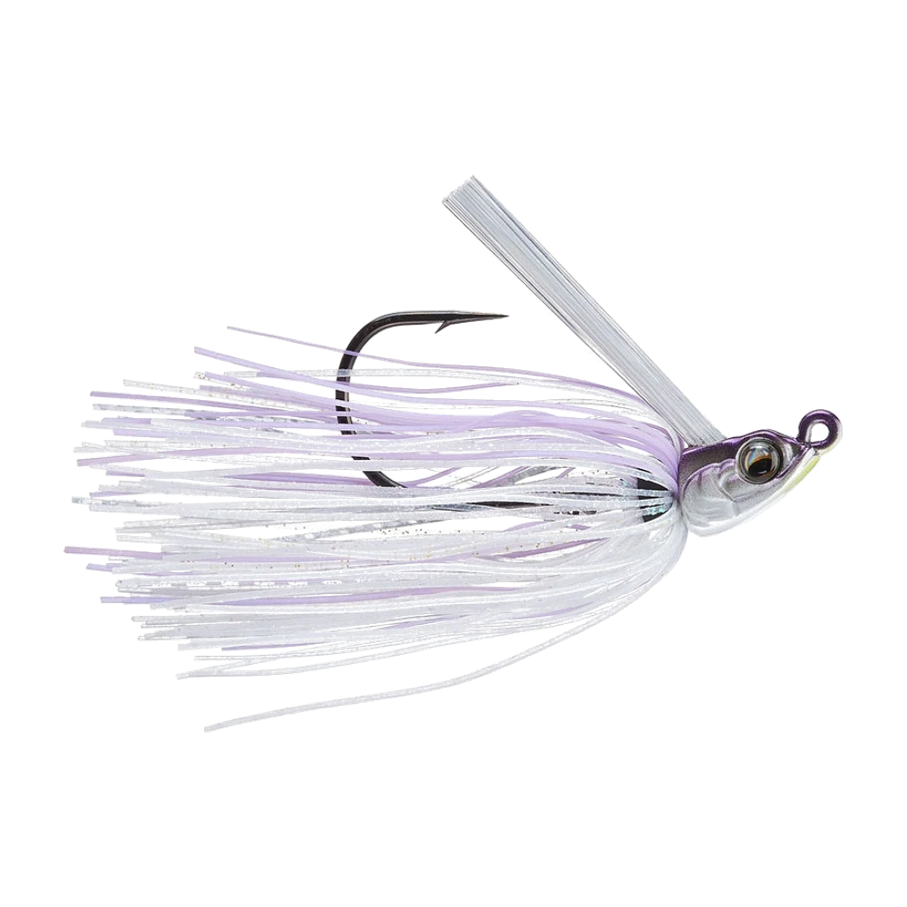 6th Sense Divine Swim Jig, schlanker Bleikopf mit flachem Bauch, 3D-Kiemendeckel und Augen, Silikonskirt und starker Einzelhaken