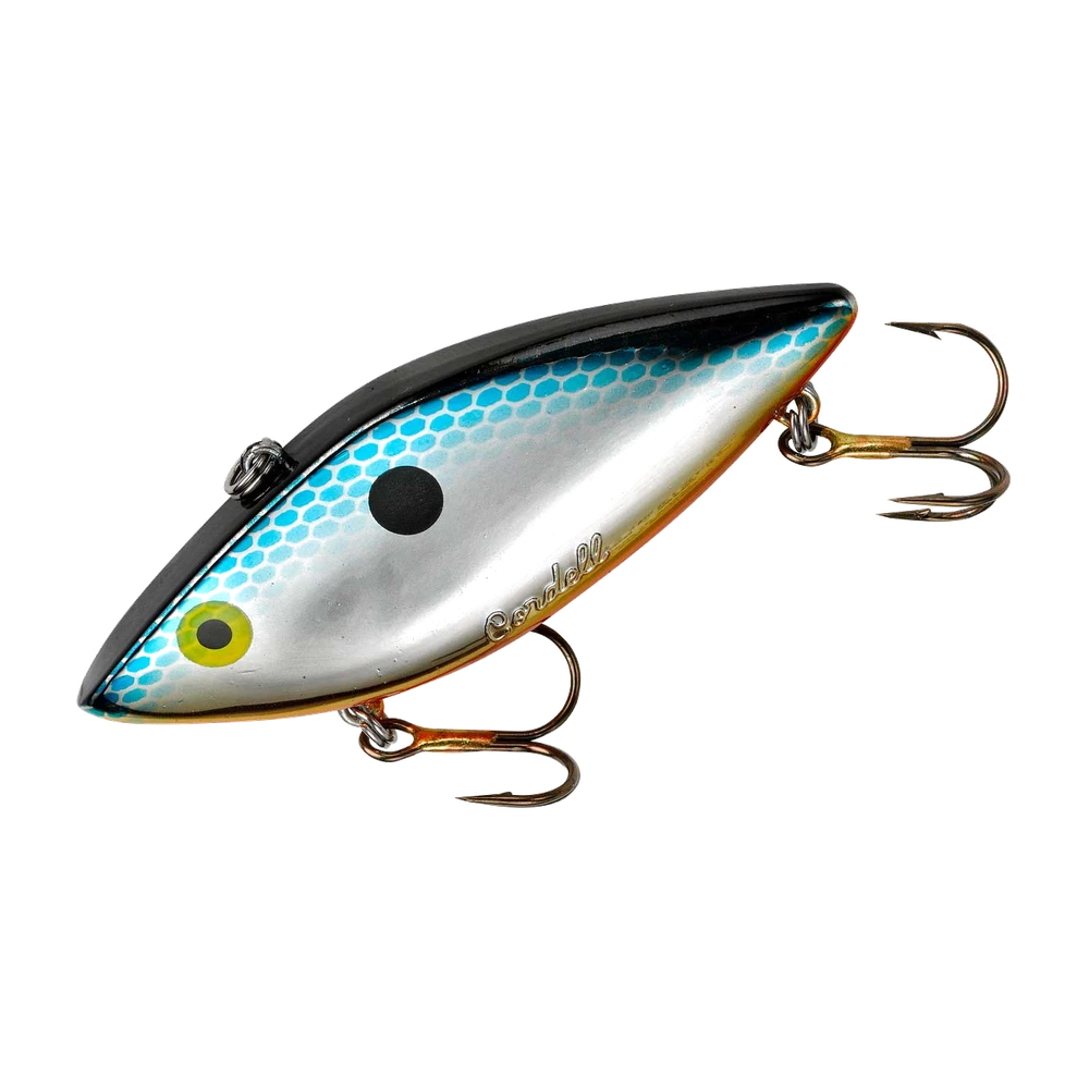 Vibration Cotton Cordell Super Spot finition chrome/bleu, corps sans bavette avec deux hameçons triples