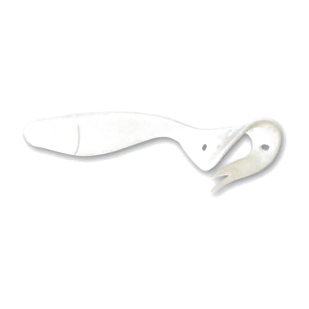 Delalande Sandra 23cm in pearl white, soft lure with a large curl tail