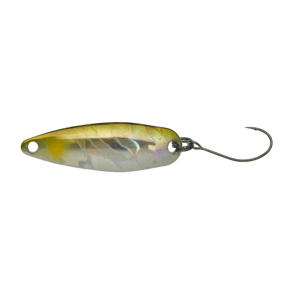 Illex Native Spoon, cuillère ondulante en finition holographique or et argent