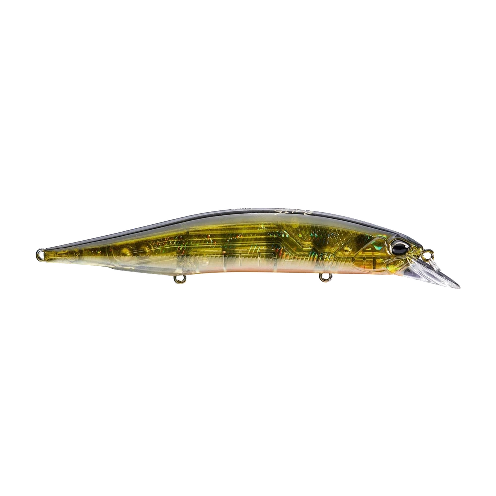 Jerkbait DUO Realis Jerkbait 120SP, finition dos vert olive et flancs argentés