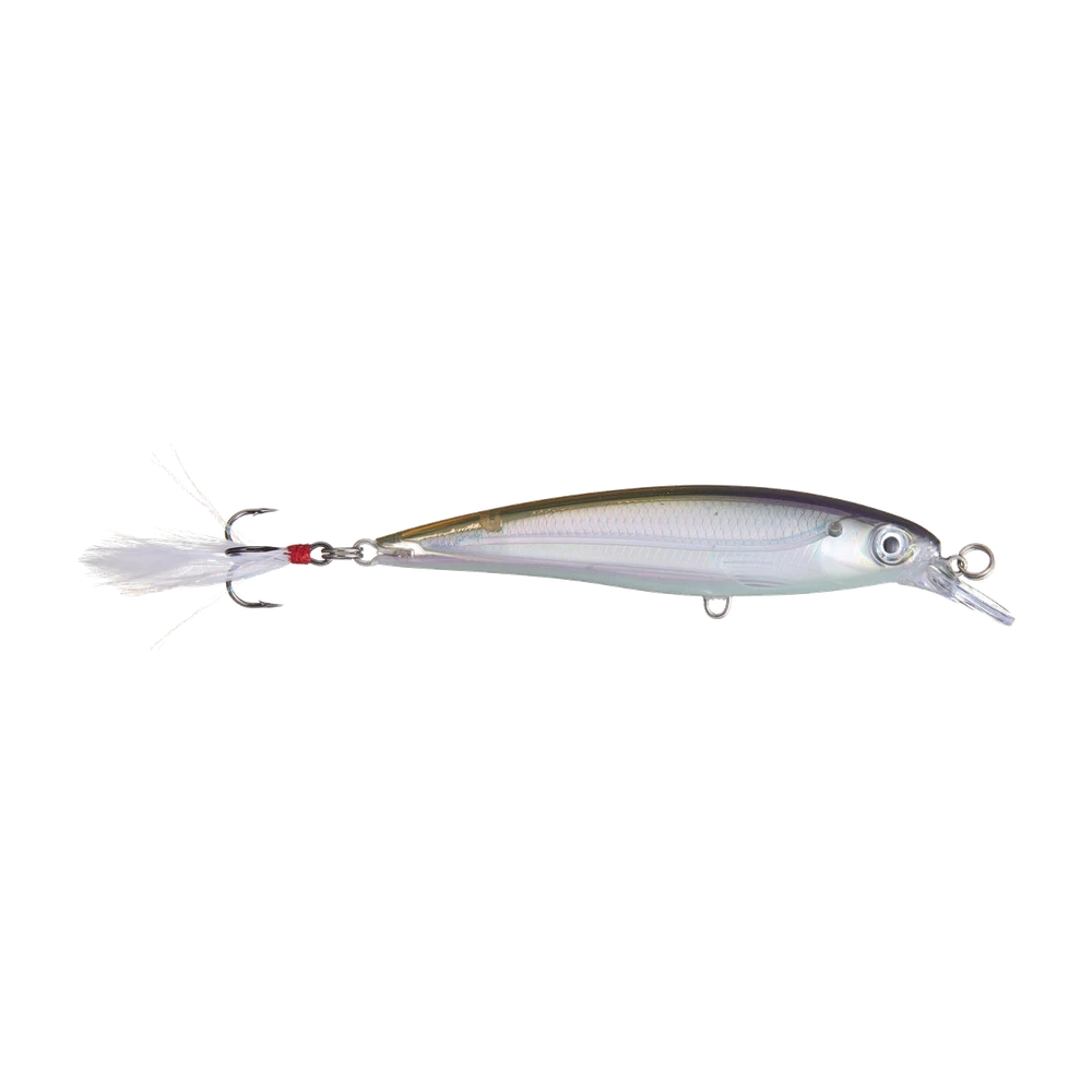 Jerkbait Rapala X-Rap Jerkbait 10, finition Crystal Shad argentée avec queue en fibres blanches