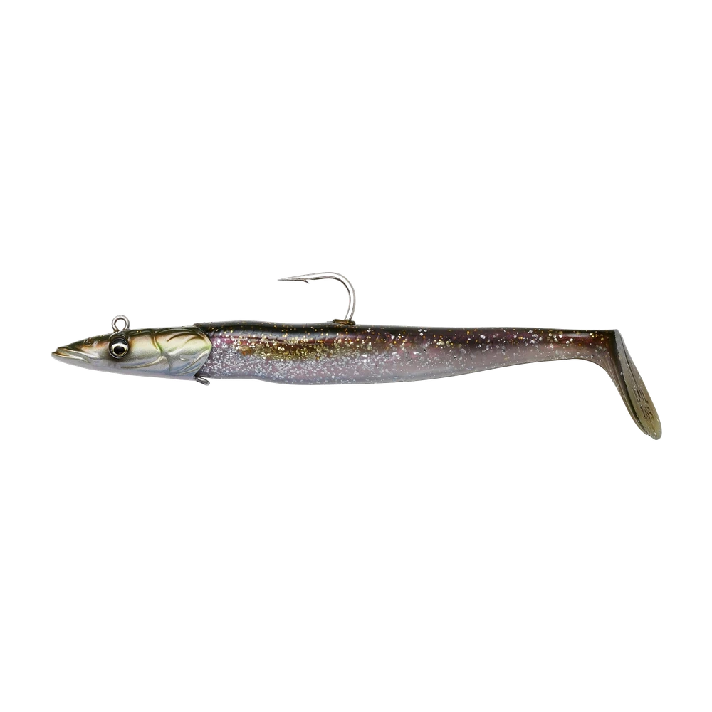 Savage Gear Sandeel V2 in Sardine colour, side view on white background