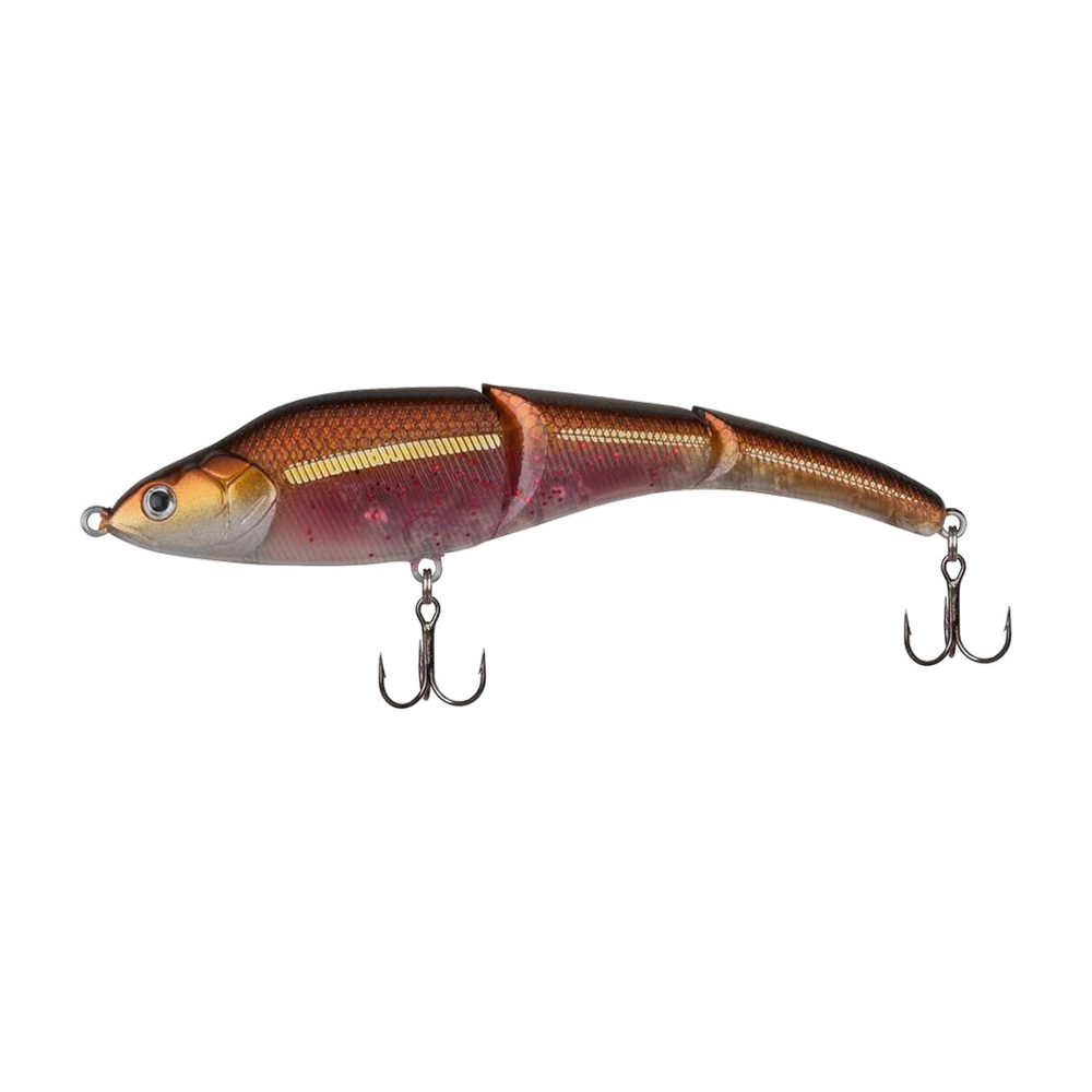 Sébile Magic Swimmer finition naturelle brune écaillée, corps articulé en trois sections et double hameçon triple
