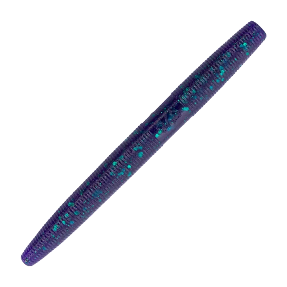 Yamamoto Senko 5 pouces coloris violet à paillettes bleu-vert (proche du Junebug), stick bait salé